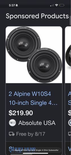 Alpine w10s4 10inch