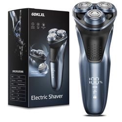 Rechargeable Electric Razor for Men: IPX7 Waterproof Shaver - 1.5H Fast Charge, 4D Flex Precision Blades with Pop-Up Trimmer - Gentle on Sensitive Ski