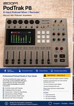 Zoom PodTrak P8 Podcast Production Studio / Mixer & Recorder