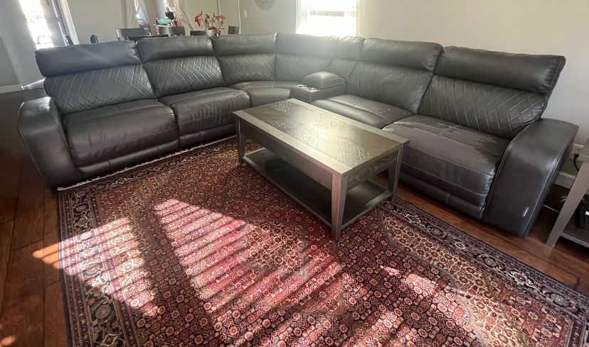 Gray Leather Couch