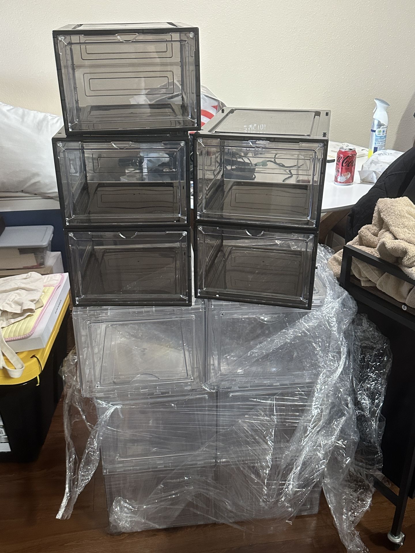 shoe boxes/ transparent storage