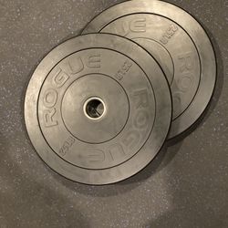 Rogue Fitness Pair Of 25 Lb Olympic Rubber Bumper Weight Plates