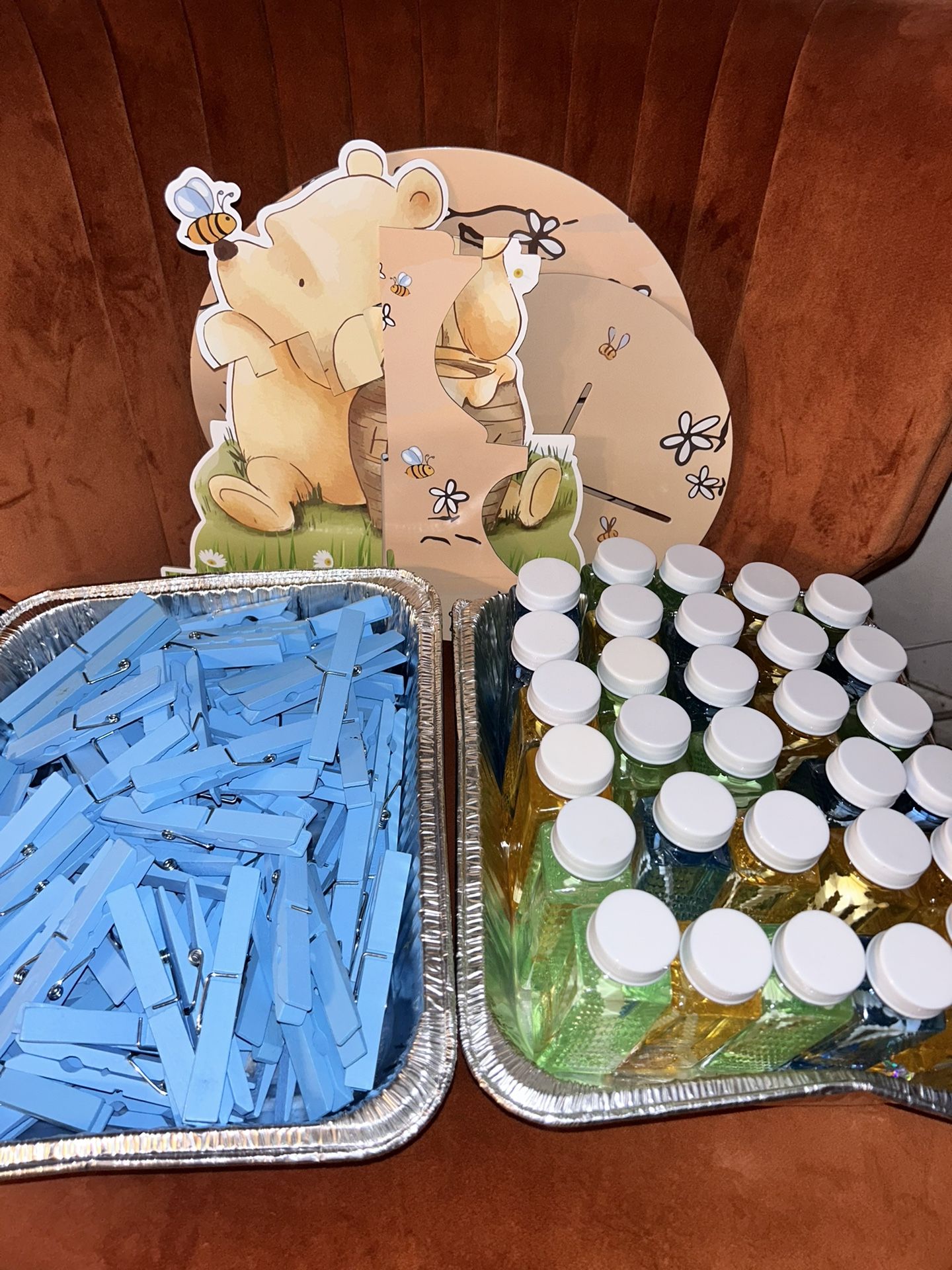Winnie the Pooh Baby Shower Don’t Say Baby Clothes Pins Bubbles Party Favor