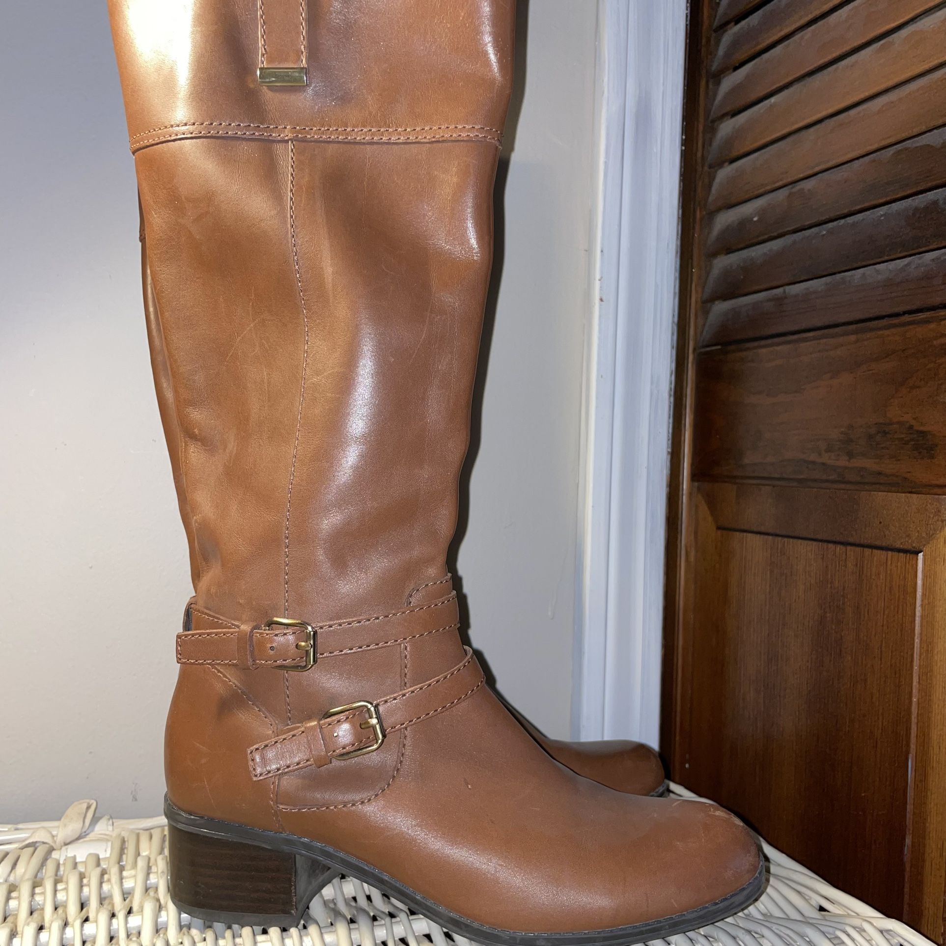 Size 7 Brown Genuine Leather Riding Boots