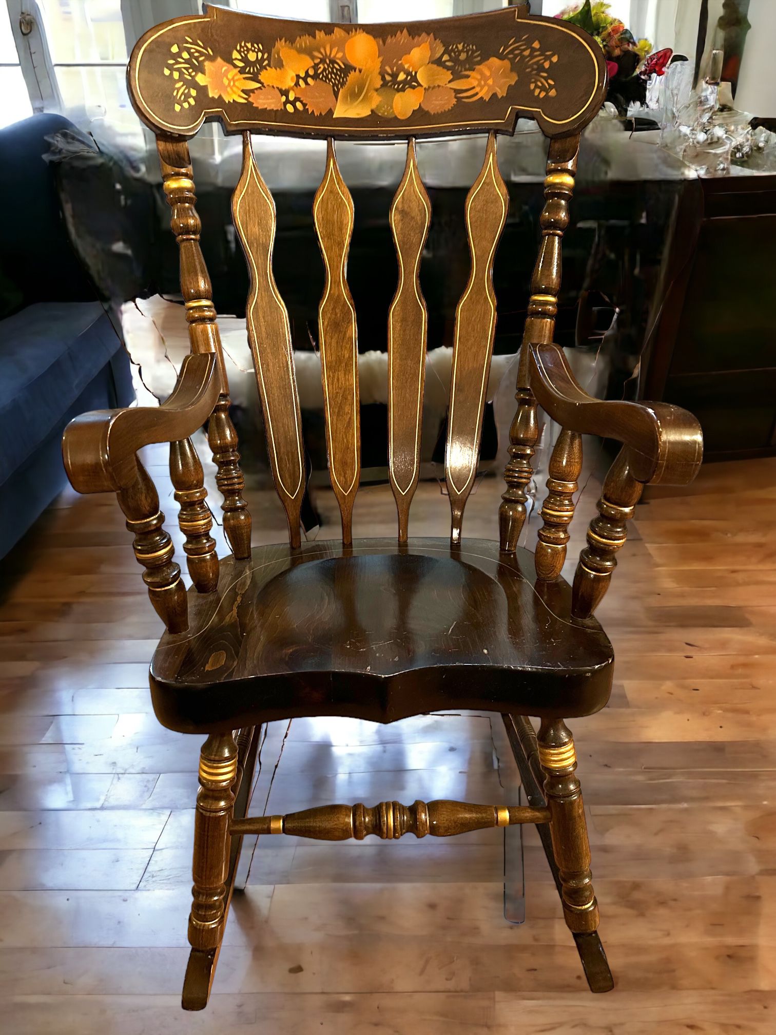 Vintage solid wood rocking chair