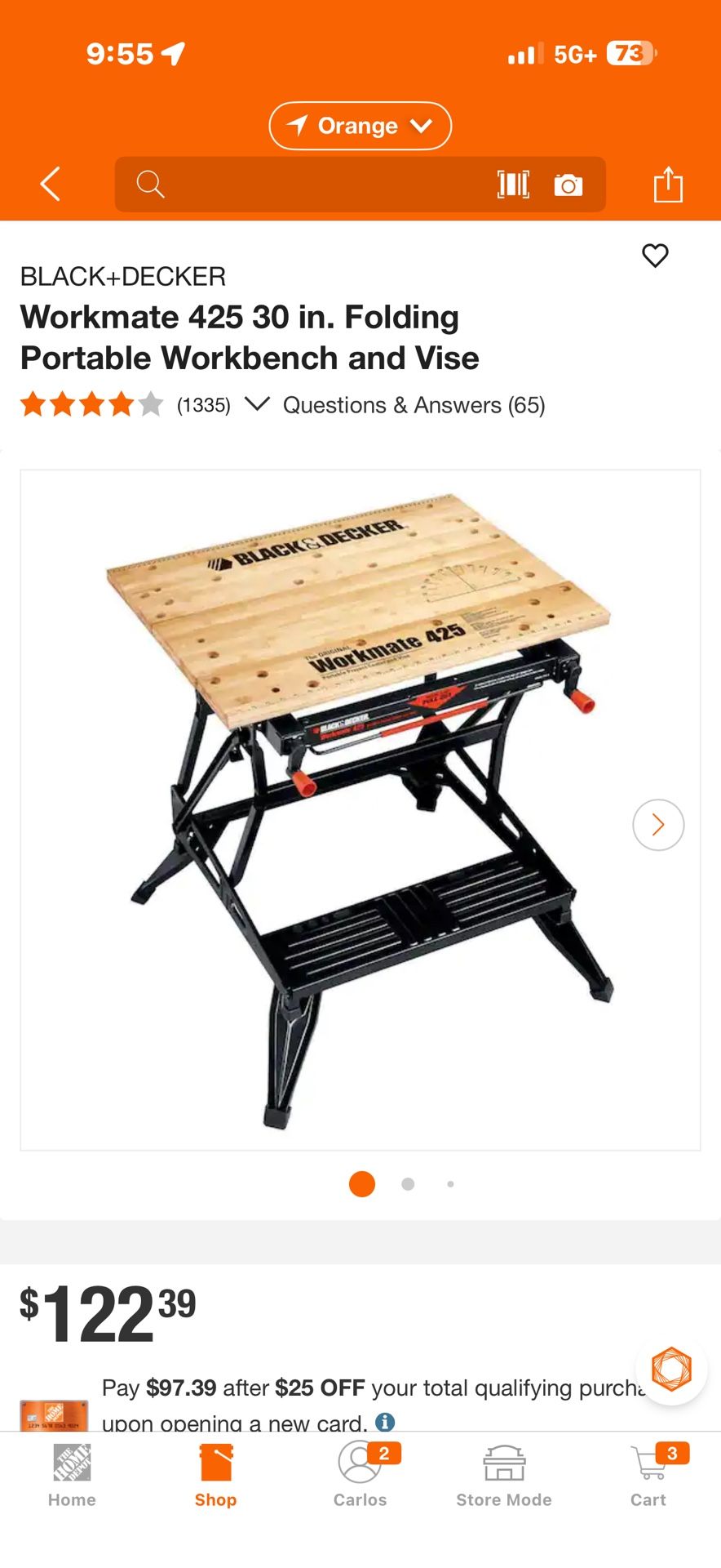 Workmate 425 Folding Portable Workbench With Vise – 30 Inch, 450 Lb Capacity