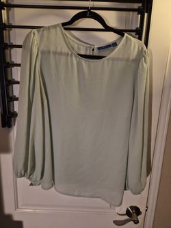 Apt 9 blouse, seafoam green, size XL