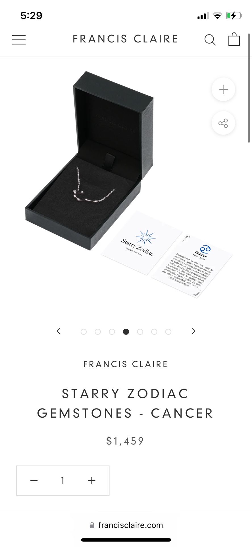 Francis Claire Starry Zodiac Cancer Necklace