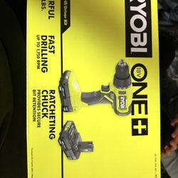 Ryobi One Plus 18v 1/2” Drill/driver Set 