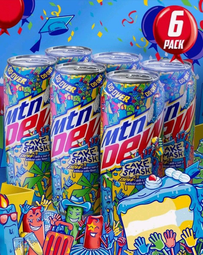 Mountain Dew Cake Smash 6 Pack New!