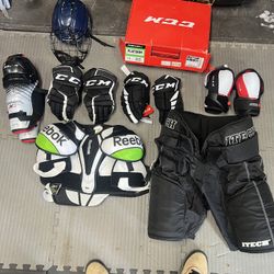 Full Set Of L/Xl Sr Pads, Skates 7.5