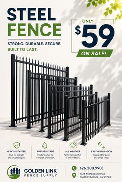 City-Approved Standard Iron/ Steel/ Metal Fence
