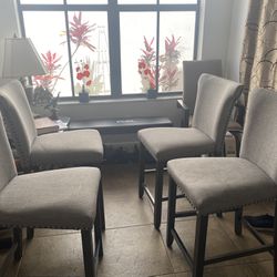 4 Gray High Chairs 60 Height Seat