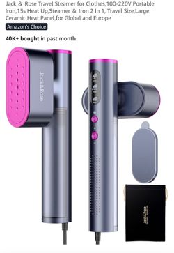 Portable Jack & Rose travel steamer and iron