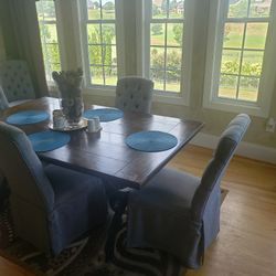 Wood Dining Table And 6 Chairs For Sale