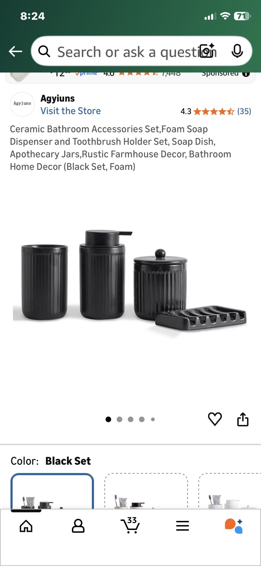 Ceramic Bathroom Accessories Set