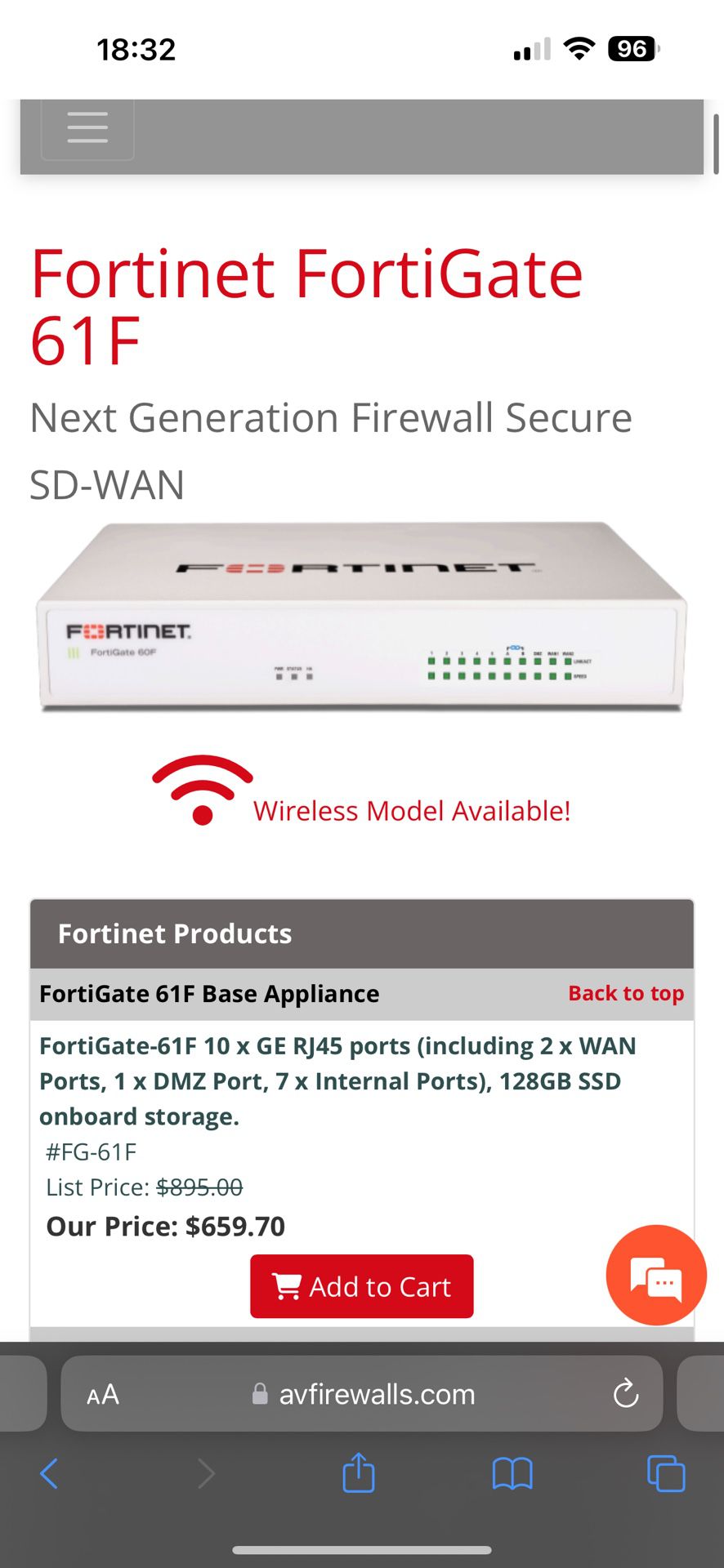 Fortinet-61 F Router