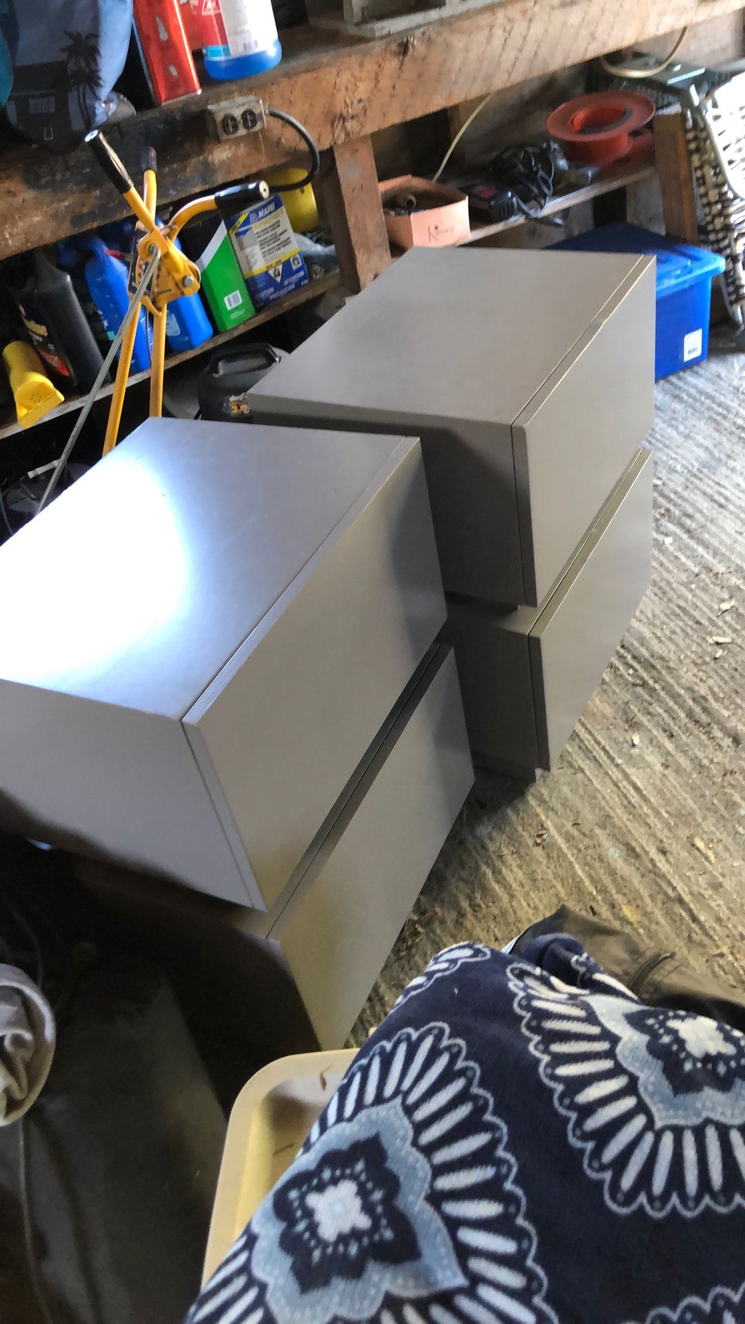 2 Solid Wood Drawers Or End Tables. Believe Cedar As They Are Woodsy Smelling. Slide East Drawers. Good Quality. Approximate 20-30 Lbs