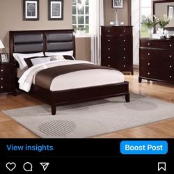New Cherry Color Bedroom Set Completo 