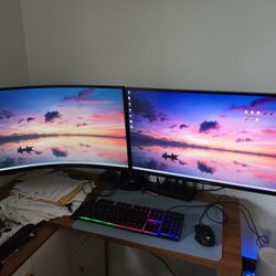 2 32" Gaming Monitors With Stand