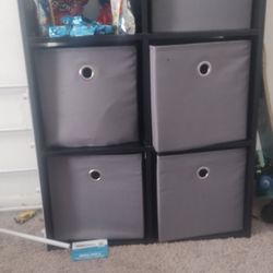 2 Wooden Organizer Storage With Bins 