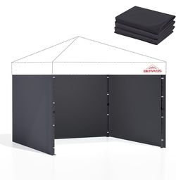 Replacement Sidewalls for 10x10 Pop Up Canopy with 1" Velcro Strip (3 Pack, Grey)