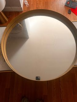 Large Round Wall Mirror Gold Frame