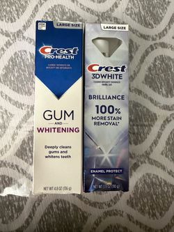 Crest 3 D white, crest pro health gun and whitening