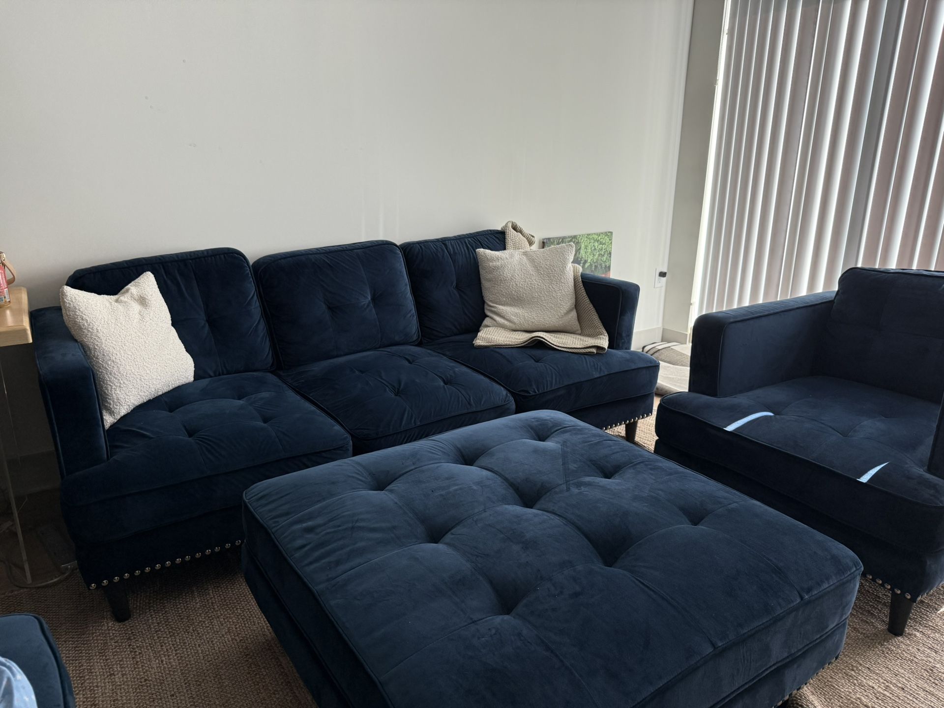 Blue Velvet 3 piece set (will negotiate price)