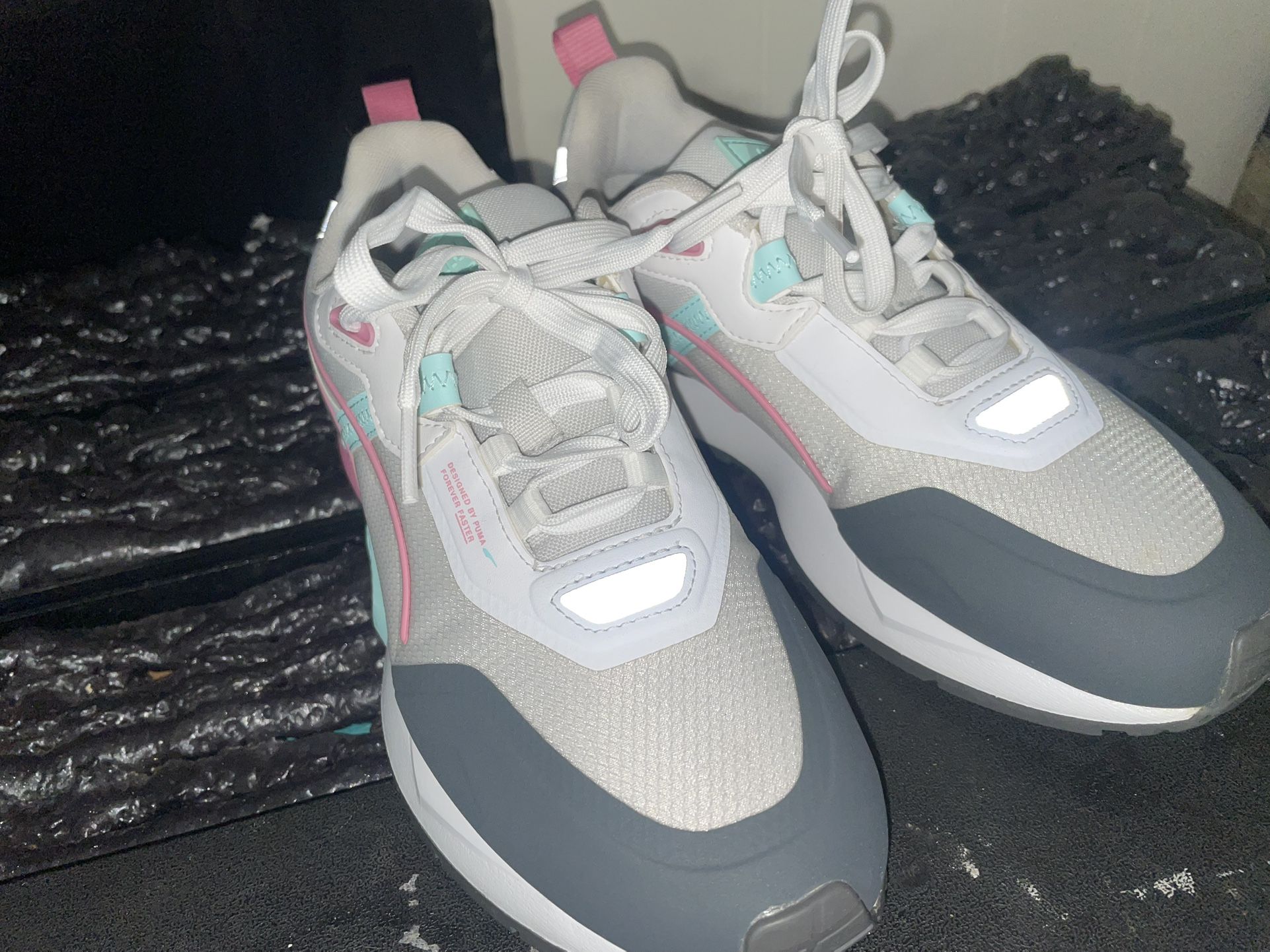 Size 6 - Puma Mirage Tech 'Grey Pink Blue' $25