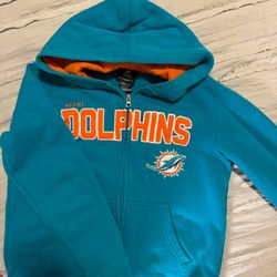 NFL Youth Miami Dolphin Zip Up Sweater