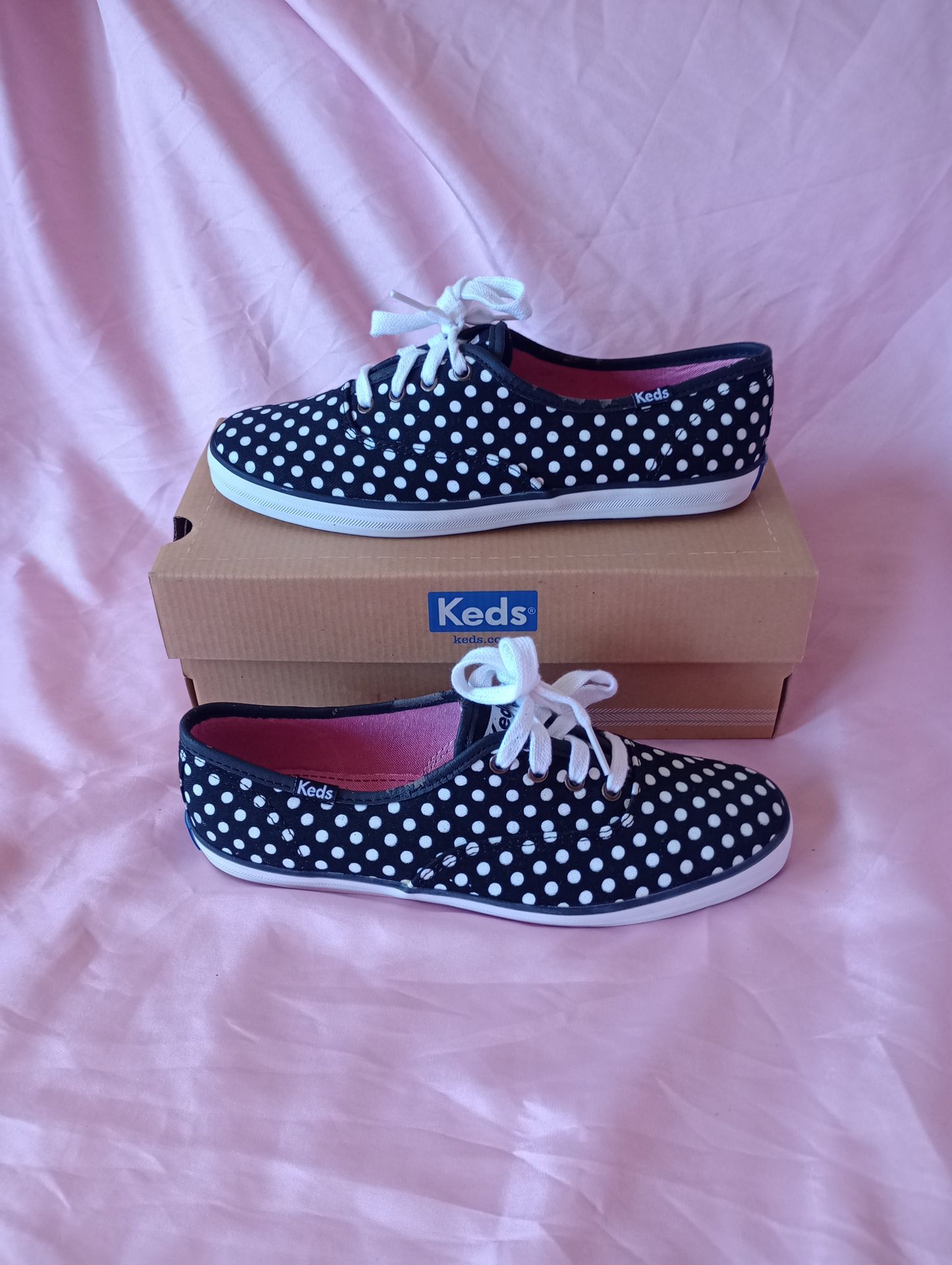 KEDS Itsy Weensy POLKA DOT Bikini Sneakers Comfort Shoes Black White size 6.5