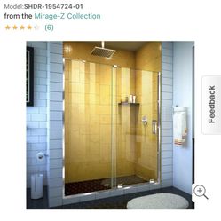NEW - DreamLine Mirage-Z 72”x54” Glass Shower Doors
