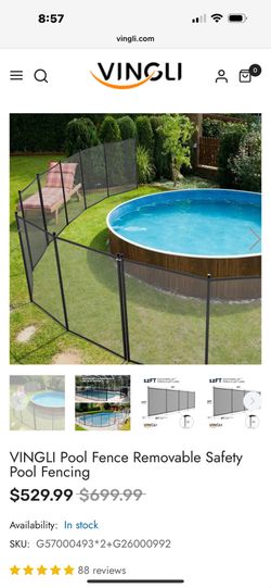Vingli Pool Fence 4ft X 108 Ft 