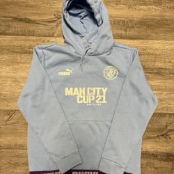 Puma Manchester City Hooded Sweatshirt Size Medium Pullover Mens Pullover Hoodie