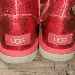 Kid's Youth Size 3 (NOT Toddlers) Red UGG Uggs Boots Excellent Condition PRICE Is Firm Cash Only 