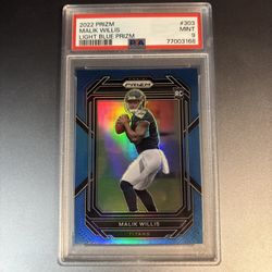 Malik Willis Light Blue Prizm PSA 9 Rookie Titans Dolphins NFL 