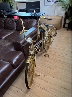 One-of-a-Kind Custom Gold Lowrider Bicycle