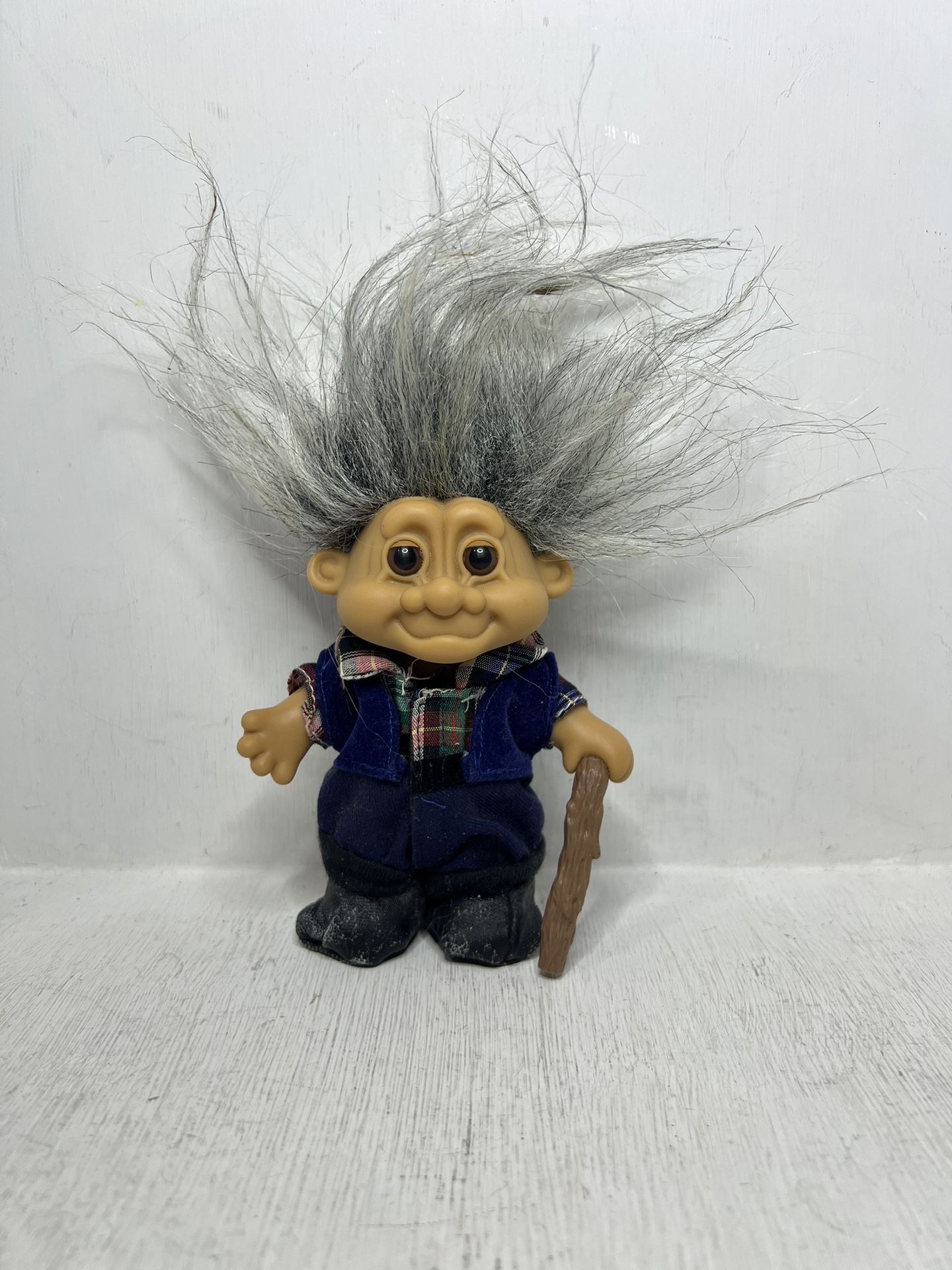 Vintage 1990s Russ Berrie My Lucky Old Man Grandpa Troll Doll