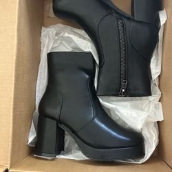 Botines Tipo Piel Size 7 Nuevos