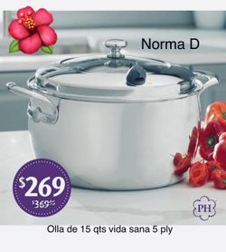 Olla de 15 qts vida sana 5 ply nueva en su caja 🌺 princess house 🌺