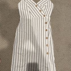 Striped Button Detail Dress Size Small