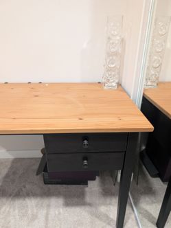 Wood Top Desk with Two Drawers