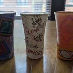 Set Of 3 Lolita Hand Painted Shot Glasses 