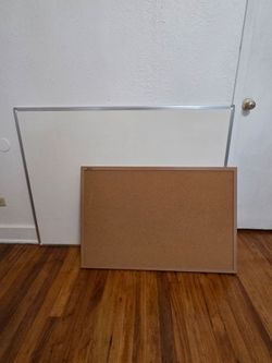 White board / classroom/ / schedule Large wall-mounted dry-erase whiteboard / cork board