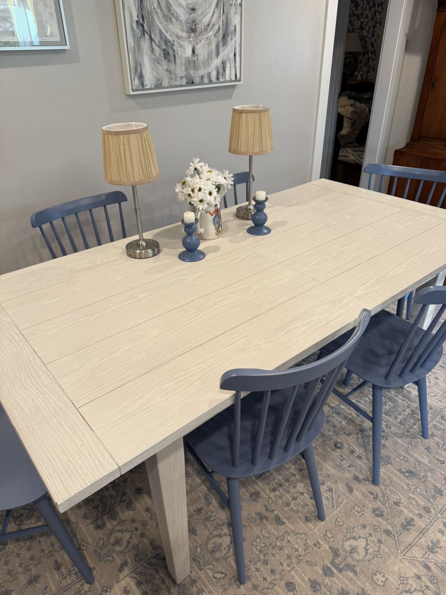 Serena & Lily Beach House Expandable Dining Table And 6 Chairs