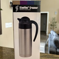 Service Ideas SSN100HHET Steelvac Carafe, , 1 L, Black Base. New. 