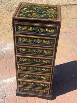 Vintage Hand Painted Tower Chest