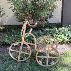 Vintage Bamboo Tricycle Plant Stand