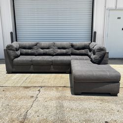 Gray L-Shaped Sectional Couch